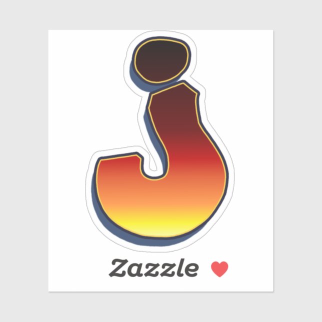 Adesivo Letra J - Coletor de chamas (Folha)