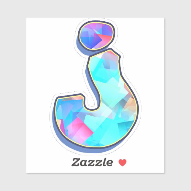 Adesivo Letra J _ Letras alfabéticas do Grafite (Folha)