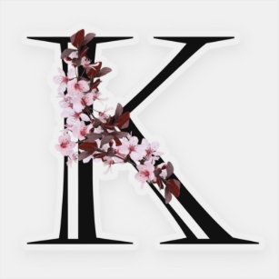 Adesivo Letra K, Cherry Blossom