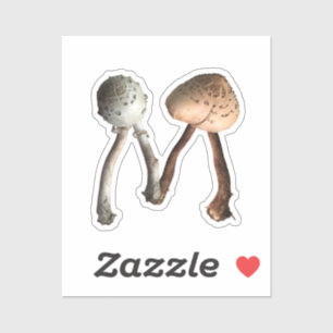 Adesivo Letra M com cogumelos Floresta Monográfica