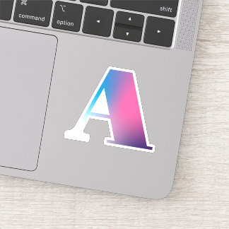 Adesivo Letra Maiúscula A Gradiente do Monograma, Cor-de-R