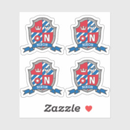Adesivo Letra N nome personalizado Nixon wolf dog knights 