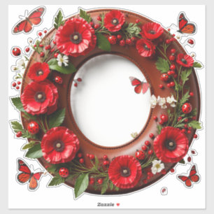 Adesivo 🐞 Letra O Para Presentes Florais Personalizados �