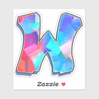 Adesivo Letra W_ Grafite alfabético