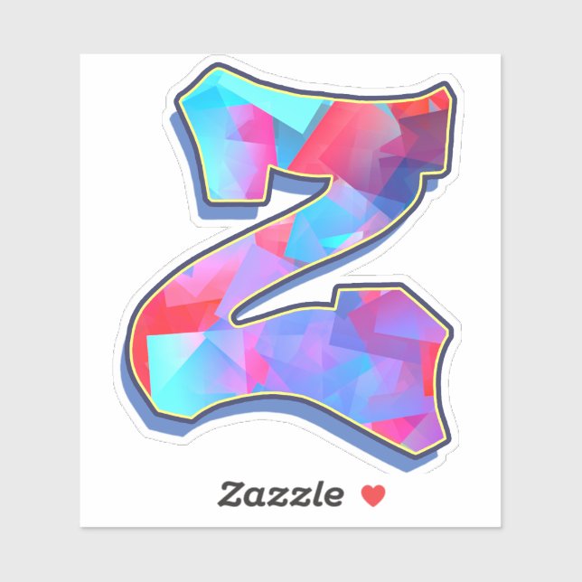 Adesivo Letra Z_ Letras alfabéticas de Grafite (Folha)