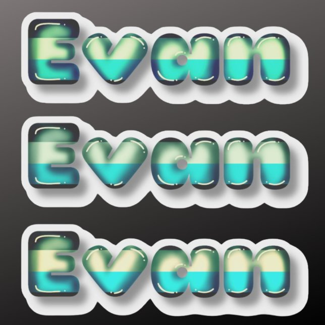 Adesivo Letras 3d kawaii do bebê Evan (Criador carregado)