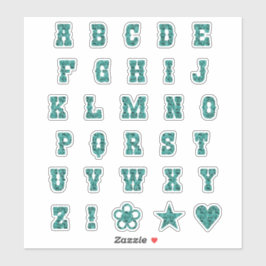 Adesivo Letras do alfabeto do tema ocidental Paisley