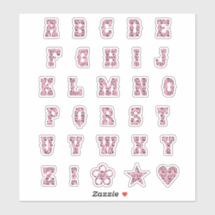 Adesivo Letras do alfabeto Paisley Rosa do Tema Ocidental