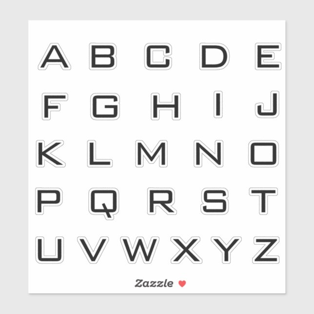 Adesivo Letras iniciais de monograma alfabético (Folha)