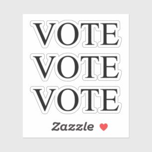 Adesivo Letras pretas "vote" - 3 por folha