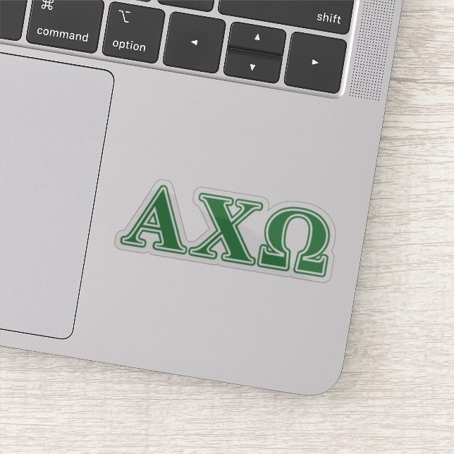Adesivo Letras Verdes da Alpha Chi Omega (Detalhe)