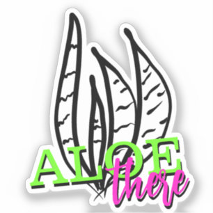 Adesivo Letreiro Neon de Planta Aloe