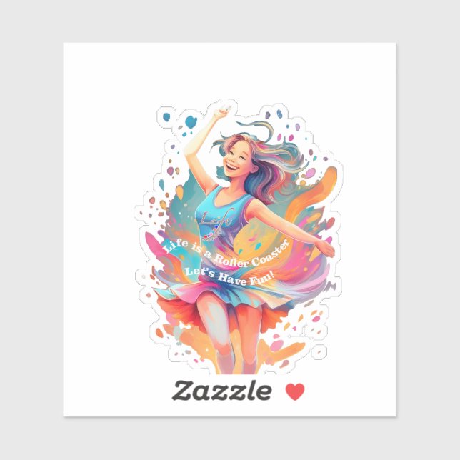 Adesivo Let's Have Fun,Life a Roller Coaster (Folha)