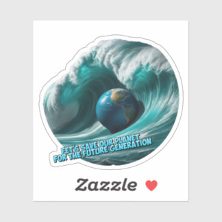 Adesivo let's save our planet for the future generation