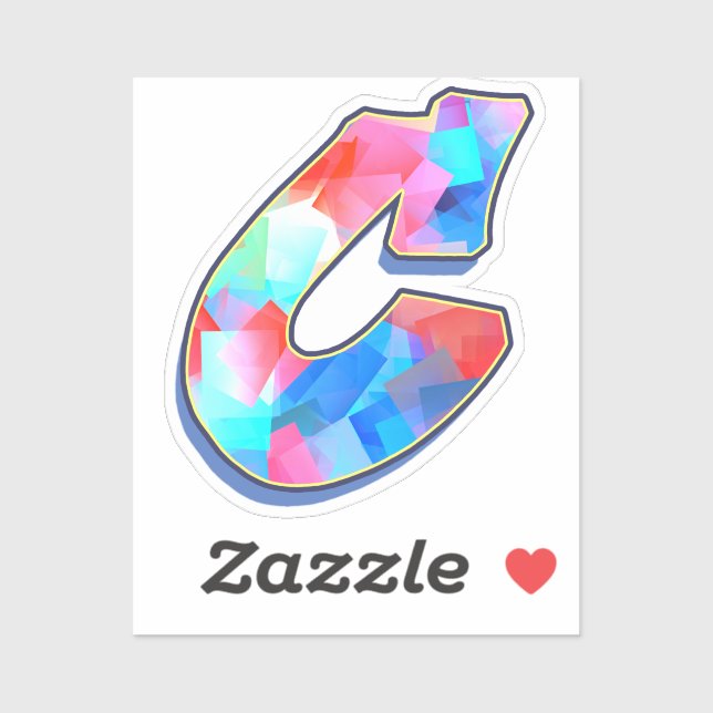 Adesivo Letter C -  Color Mix (Folha)