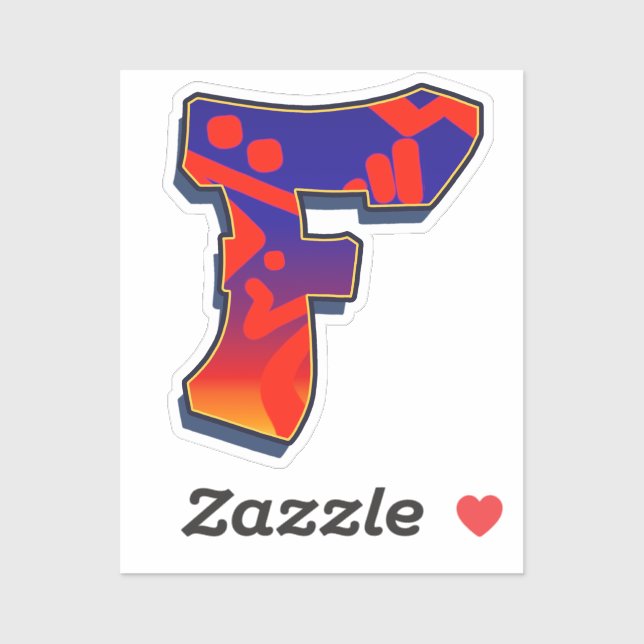 Adesivo Letter F -  Night Sky (Folha)