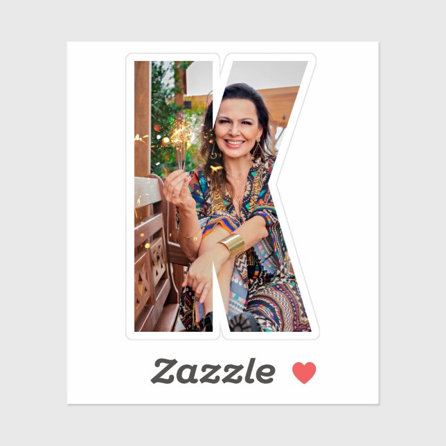 Adesivo Letter K Alphabet & Photo Custom-Cut Vinyl Sticker (Criador carregado)