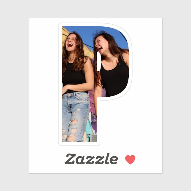 Adesivo Letter P Alphabet & Photo Custom-Cut Vinyl Sticker (Criador carregado)