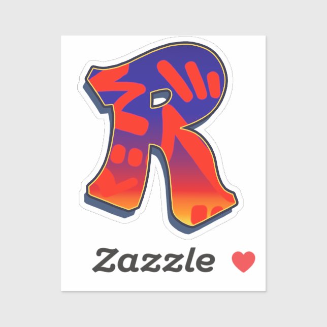 Adesivo Letter R -  Night Sky (Folha)