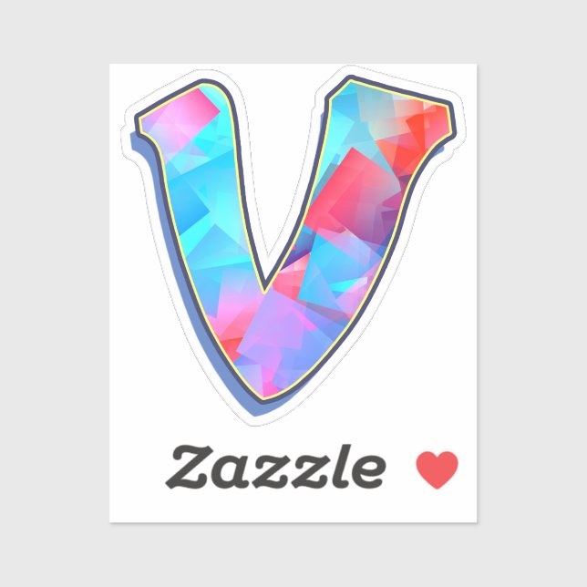 Adesivo Letter V -  Color Mix (Folha)