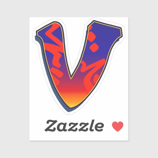 Adesivo Letter V -  Night Sky (Folha)