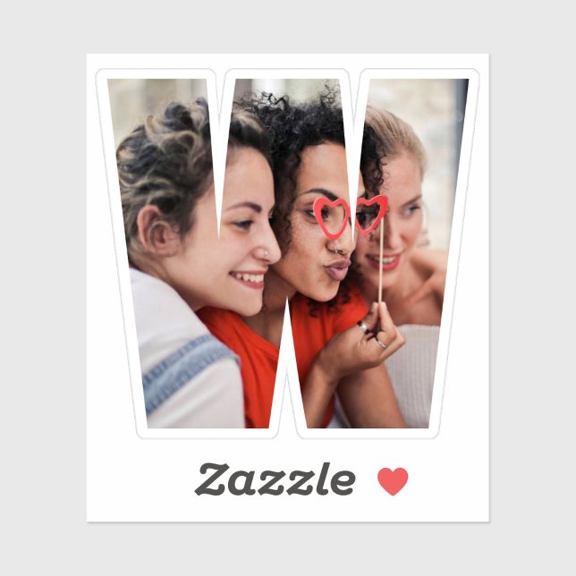 Adesivo Letter W Alphabet & Photo Custom-Cut Vinyl Sticker (Criador carregado)