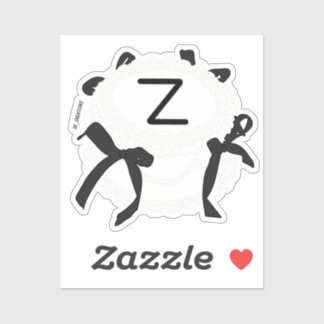 Adesivo Letter Z Initial Black And White Bow Vintage Cake 