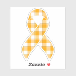 Adesivo Leukemia Awareness Plaid Orange Ribbon