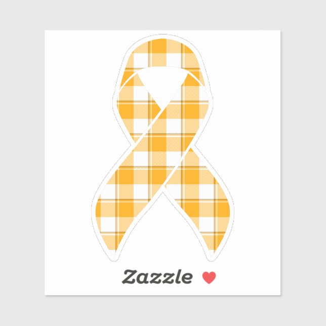 Adesivo Leukemia Awareness Plaid Orange Ribbon (Folha)