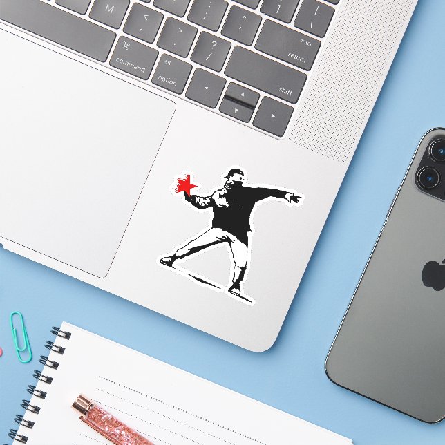Adesivo Levante-se e faça uma declaração com nosso protest (Notebook com iPhone)