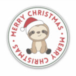 Adesivo Leve Natal Neve Inverno Animais de Inverno Vedante<br><div class="desc">A preguiça de Natal com luzes de fadas. Animais engraçados com presentes e neve nas férias. Também é engraçado para o natal em julho. As preguiças são animais bonitos e perfeitos para o Natal.</div>