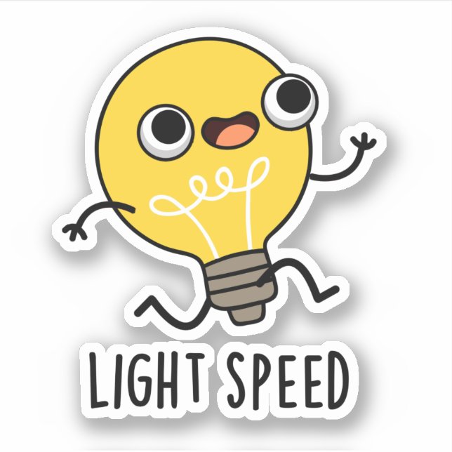 Adesivo Leve Speed Funny Running Bulb Pun (Frente)