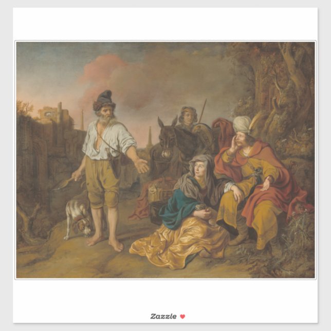 Adesivo Levite e sua concubina em Gibeah, Antigo Testament (Folha)