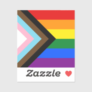 Adesivo LGBTQ & Orgulho - Bandeira do Progresso Arco-íris