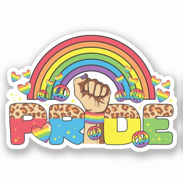 Adesivo LGBTQ - Orgulho e Arco-íris (Frente)