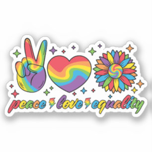 Adesivo LGBTQ - Paz, Amor, Igualdade