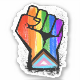 ADESIVO LGBTQ PROGRESSO ORGULHA FIST