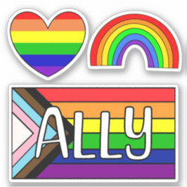 Adesivo LGBTQIA+ Ally | Sinalizador arco-íris