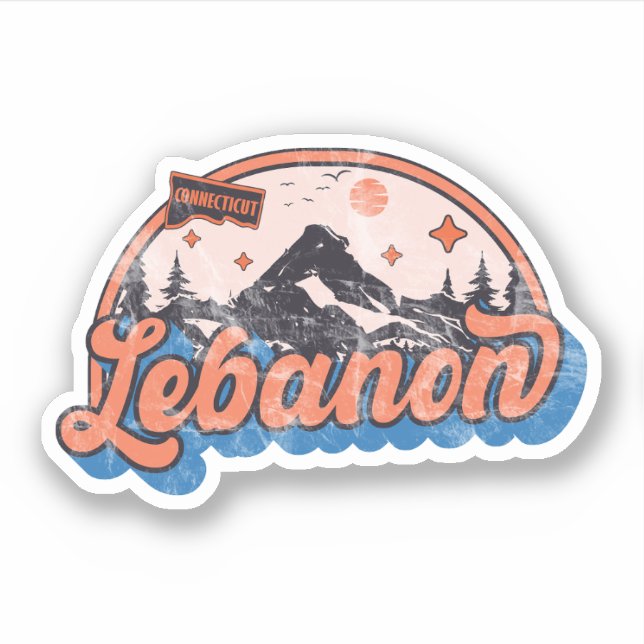 Adesivo Líbano, Connecticut (Frente)