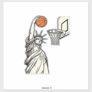 Adesivo Liberdade Basquete Enterrada Desenho de Gravura Vi