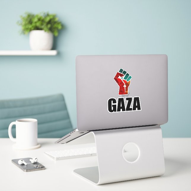 Adesivo Liberdade para Gaza Palestina (Laptop na mesa)