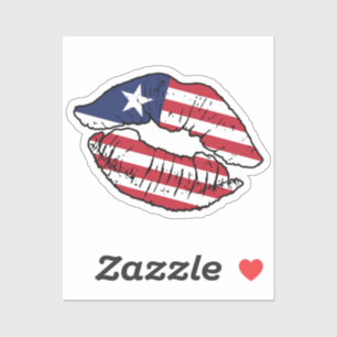 Adesivo Libéria Lípstick Love Flag
