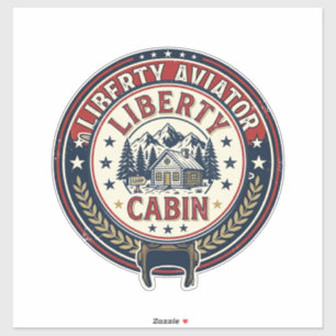 Adesivo Liberty Aviator Patriótico Patriótico Aviação Vint
