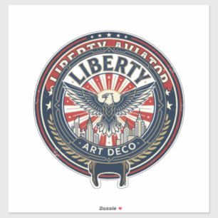 Adesivo Liberty Aviator Patriótico Patriótico Aviação Vint