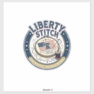 Adesivo Liberty Stitch Patriótico Bordado Patriótico Neces