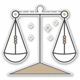 Adesivo Libra Escala Sinal de Ar Símbolo Astrológico Preto