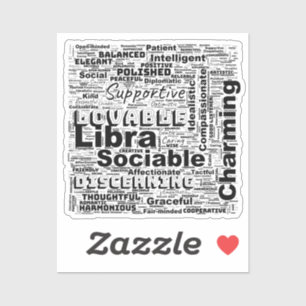 Adesivo Libra Zodiac Word Cloud Inspiração