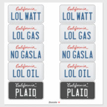 Licença Plates California Set