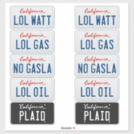 Adesivo Licença Plates California Set