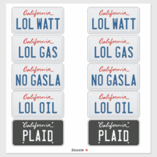 Adesivo Licença Plates California Set